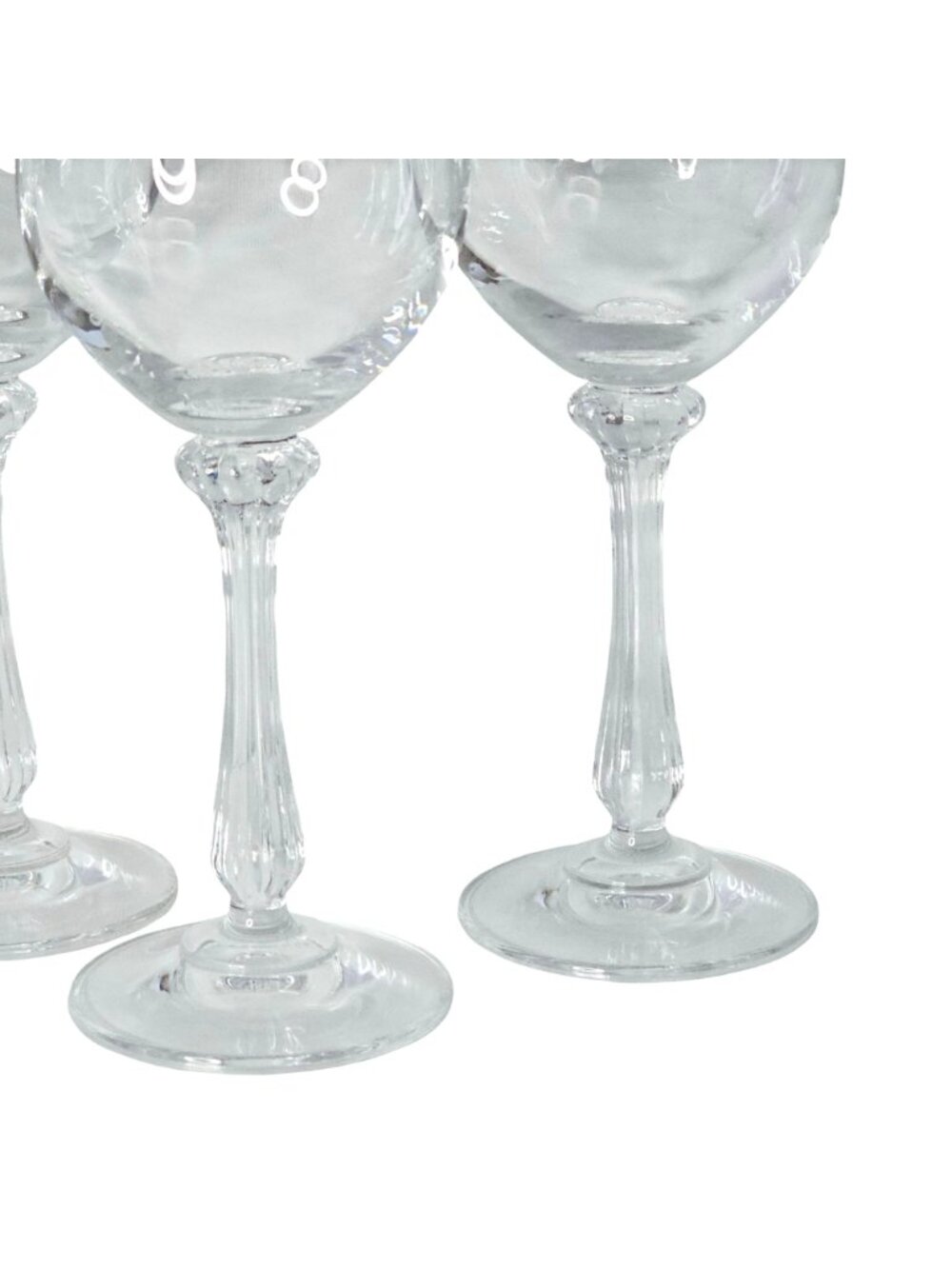 4 Mikasa Ardmore Wine Glasses 7" ribbed stem fine crystal fluted rim Germany - Picture 8 of 11